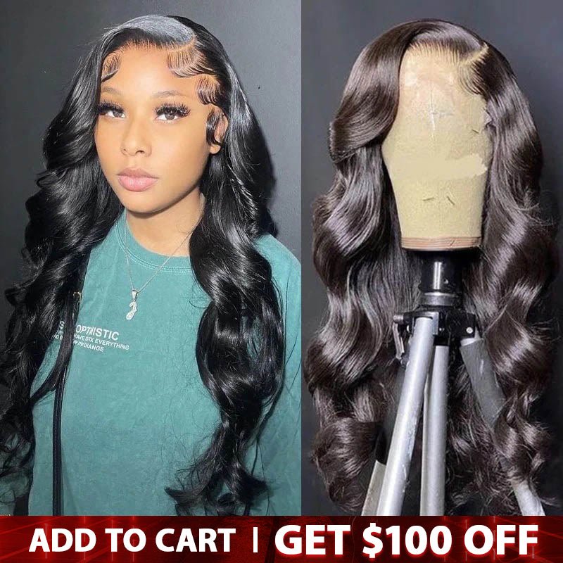 Body Wave Invisible Lace Front Wigs Unprocessed Virgin Human Hair Wigs 180% Density - Perismoda Hair